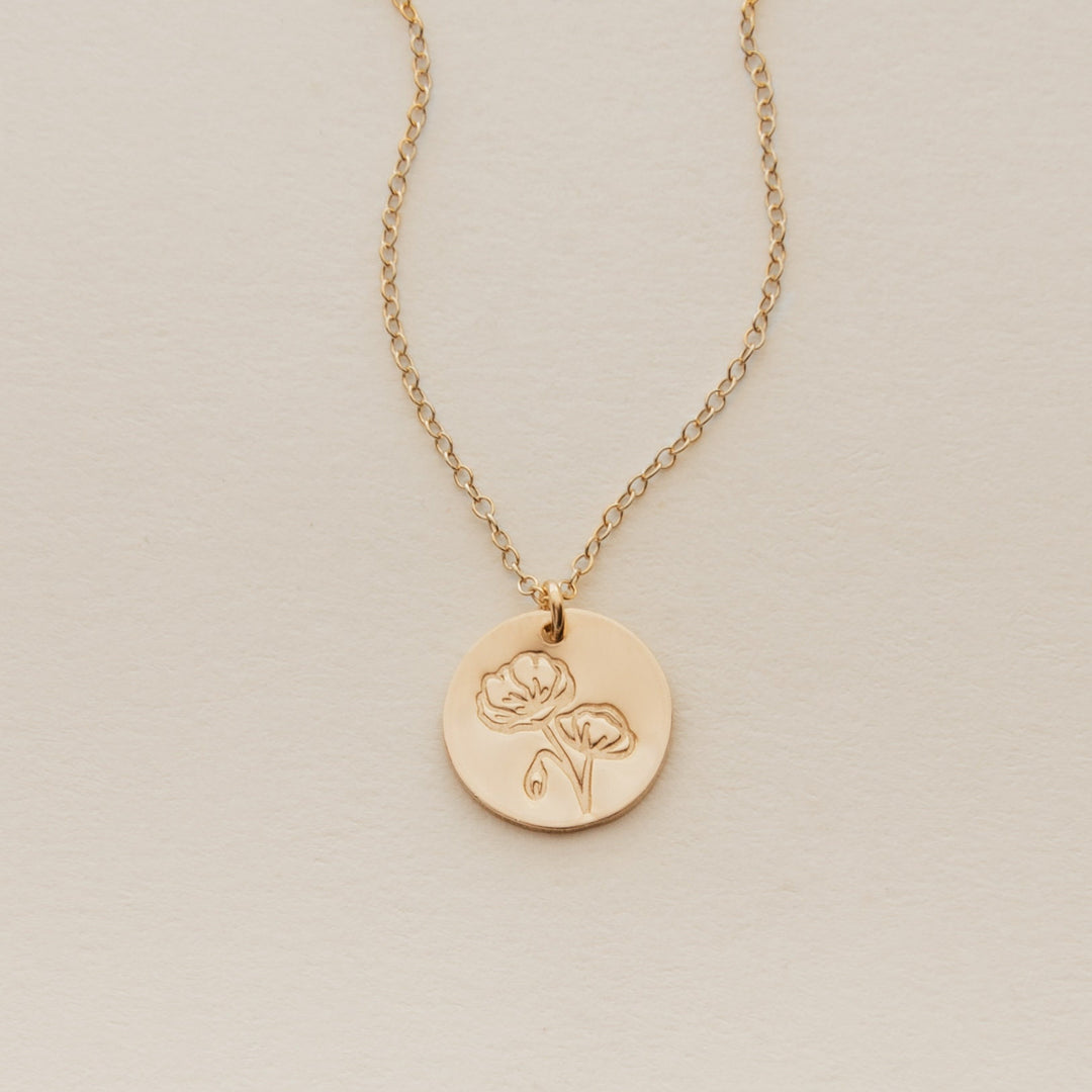 Poppy Necklace • August Birth Flower