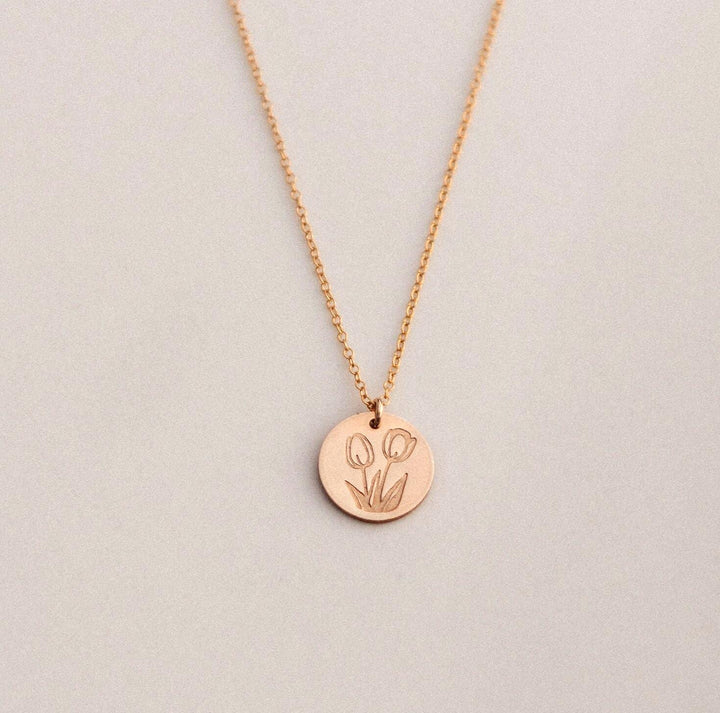 Tulip Necklace • April Birth Flower
