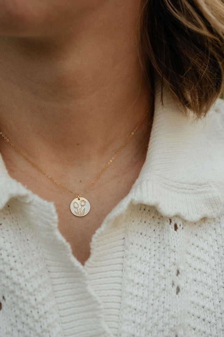 Tulip Necklace • April Birth Flower