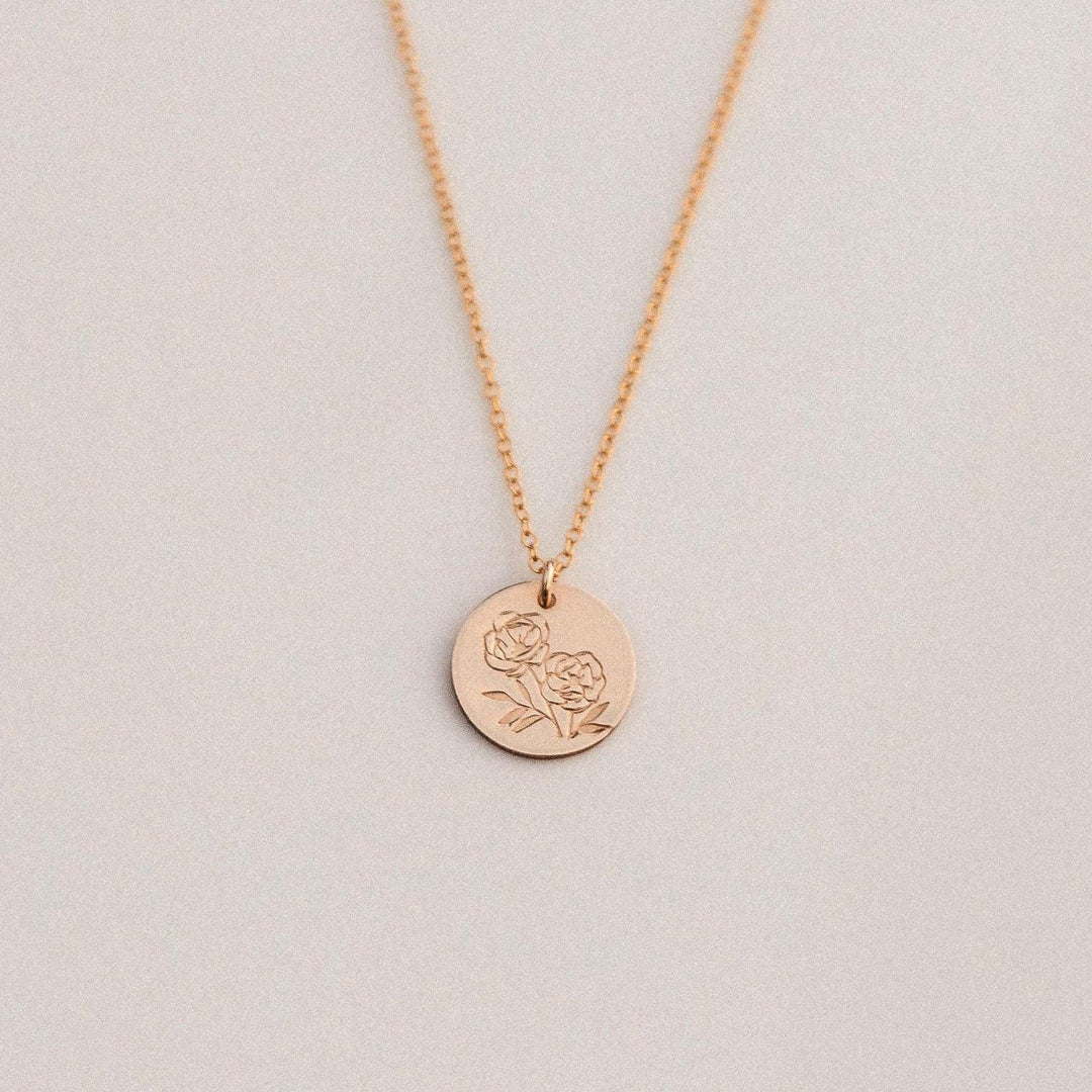 Peony Necklace • November Birth Flower