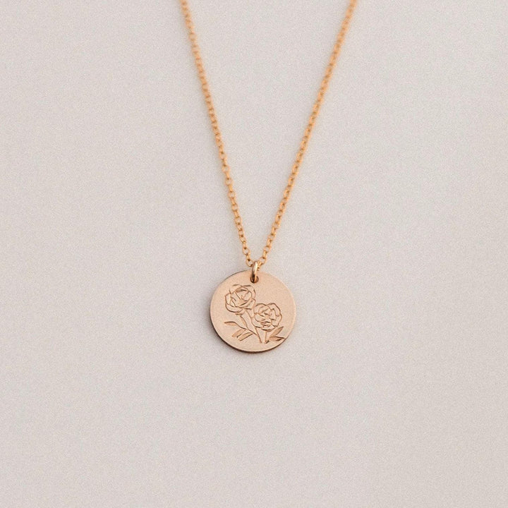 Peony Necklace • November Birth Flower