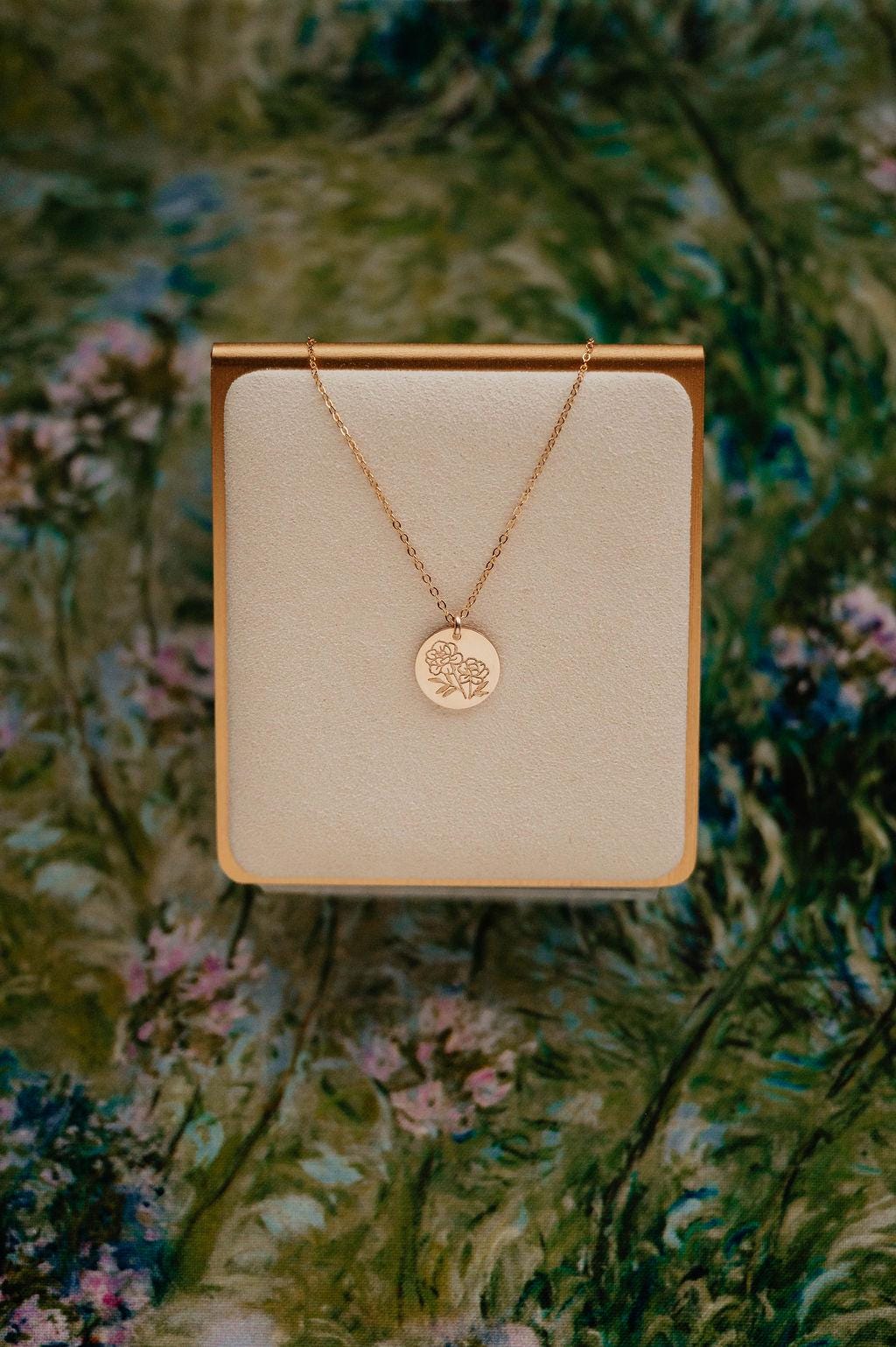 Peony Necklace • November Birth Flower