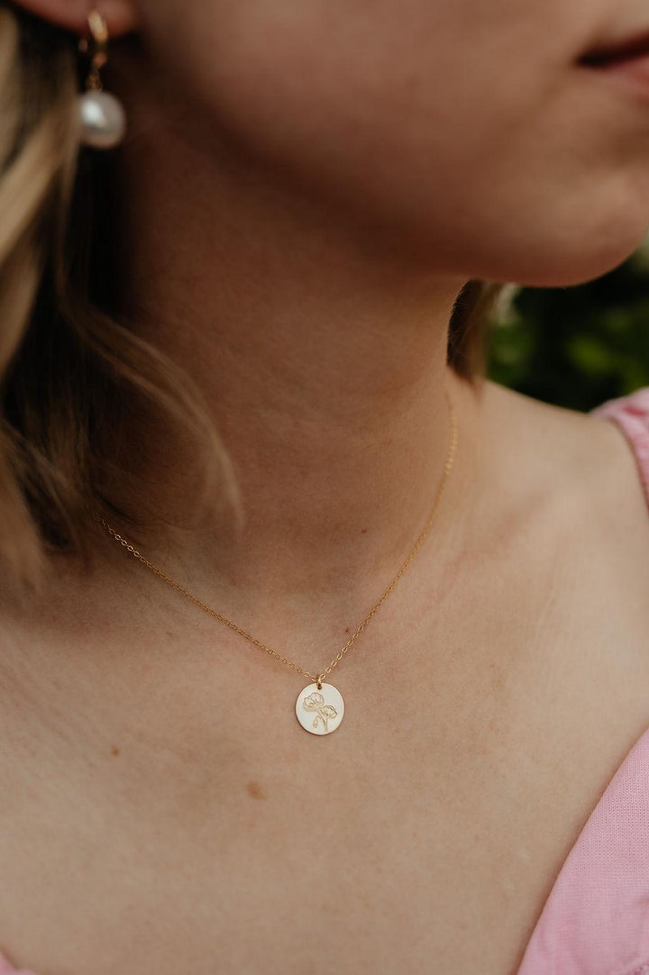Poppy Necklace • August Birth Flower