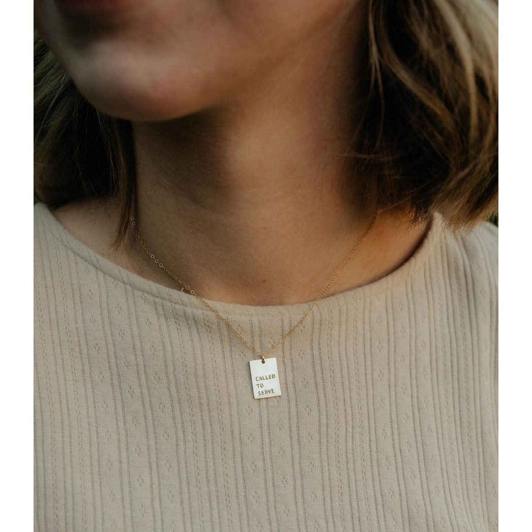 Called to Serve Rectangle Necklace