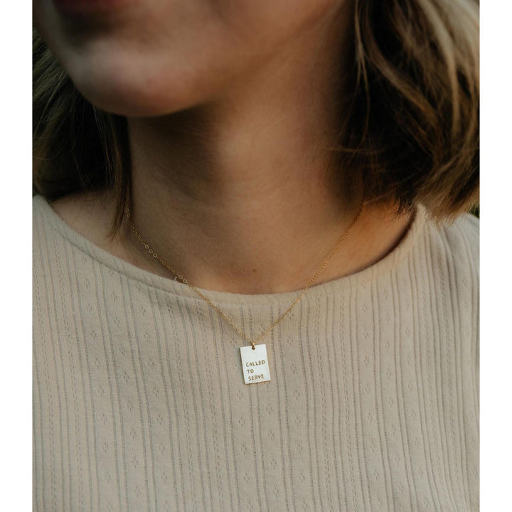 Called to Serve Rectangle Necklace