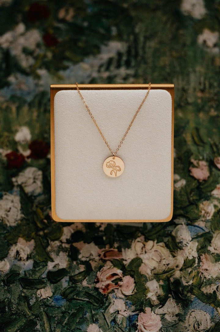 Poppy Necklace • August Birth Flower